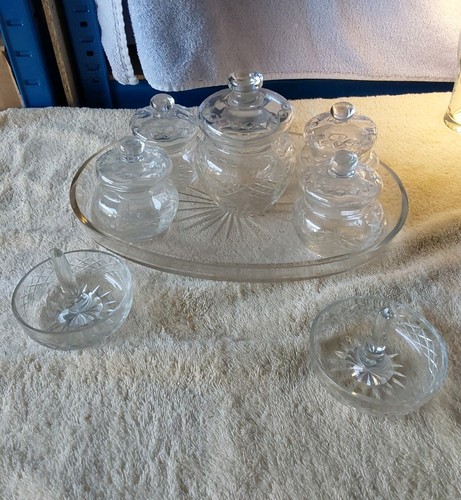 Vintage cut glass vanity - cut,