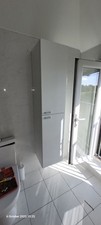 Tall Bathroom cupboard gloss white