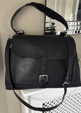 Mulberry Chiltern Black Veg Grain Large Satchel Shoulder Bag