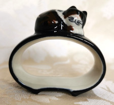 QUAIL CERAMICS, MOGGIE, SLEEPING CAT, NAPKIN RING