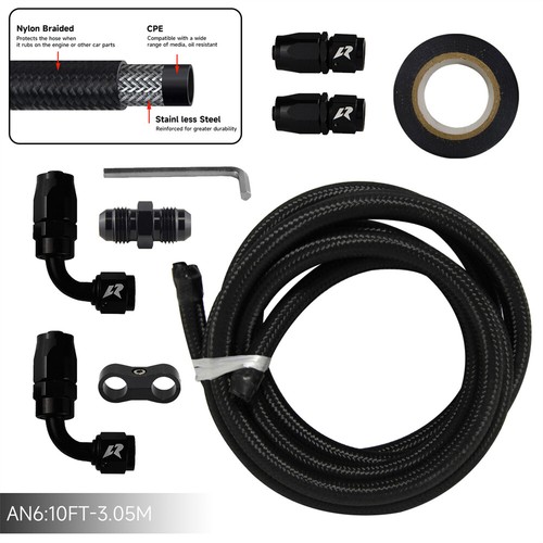 10ft an6 nylon stainless - 3m,