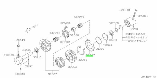 Sub gear reverse assembly - sub,