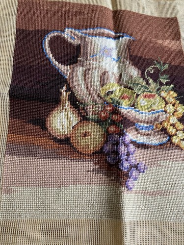 Cross stitch jug - stitch, fruit