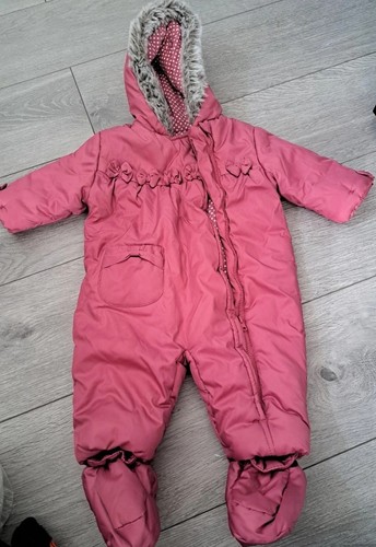 Dark pink months snowsuit - dark,