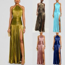 Lady Ruched Backless Zip Maxi