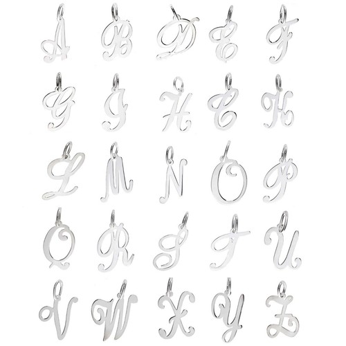 Silver pendant alphabet - silver,