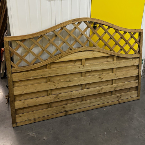 Two wooden brown fence panel - wooden,