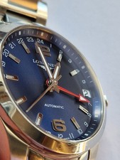 Longines Conquest GMT Automatic Watch Blue Dial Stainless Steel Date 24H Swiss