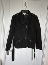 Next Petite Ladies Black Suede Effect Jacket Size 14
