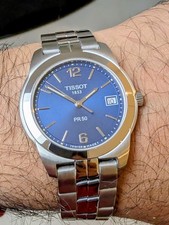 Tissot PR50 Men's Quartz Watch J376/476 Blue Dial Stainless Steel New Battery