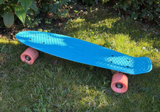 Skateboard Mini Cruiser Penny Style Board Plastic Deck for Kids Teens (12”) Blue