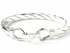 925 Silver Buckle Bangle Solid
