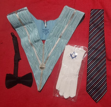 Masonic : Hertfordshire Tie, craft collar, bow tie & NEW pair gloves