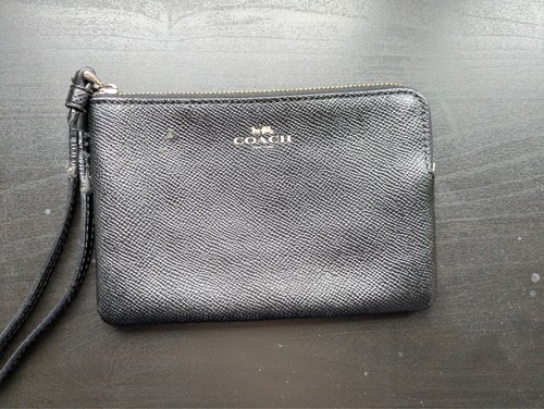 Coach black leather women's