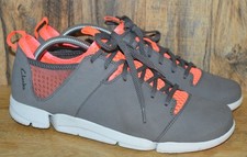 Clarks Trigenic Active Wear Grey Orange Trainers - Size UK5 