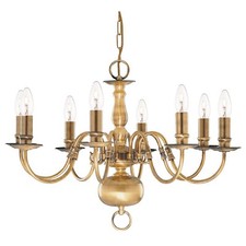 8 Lights Antique Brass Finish