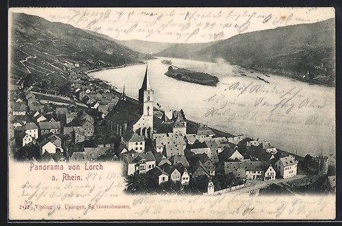 Lorch rhine panorama with - lorch, rhine,