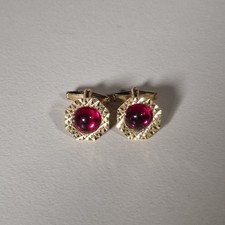 Vintage Gold Plated Toned Red