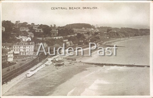 Central beach dawlish postcard - beach,