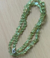 925 Silver Peridot Hearts Necklace/ 43cm