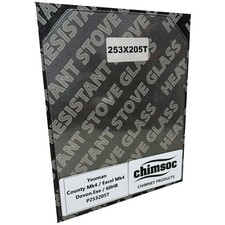 CHIMSOC Stove Glass - Yeoman County Mk 4 / Devon.Exe (253mm x 205mm Cut Corners)