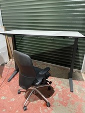 Electric Sit/Stand Height Adjustable Office Desk/White Steelcase/160x80