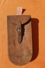 1905 pre WW1 MILITARY LEATHER UTILITY TOOL BELT POUCH MUSICIANS FLUTE POUCH