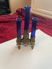 Antique Epergne Blue Glass