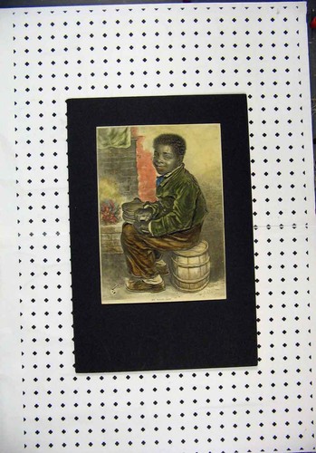 Original old antique print - old,