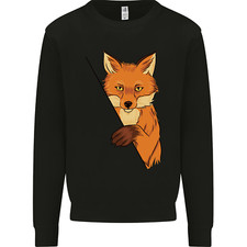 An Orange Fox Illustration Mens Sweatshirt Jumper