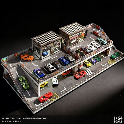 Diorama car garage model - 1/64,
