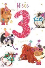 Niece Happy 3rd Birthday Card