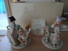 Disney Lenox - SNOW WHITE & the SEVEN DWARFS  Candlesticks Pair pre owned