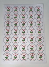 35mm dia Grinch pills stickers