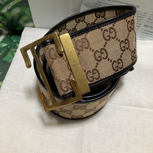 Gucci canvas leather - canvas, belt