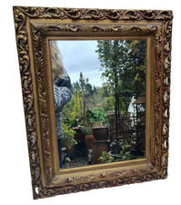 Vtg Gold Wall Mirror Large
