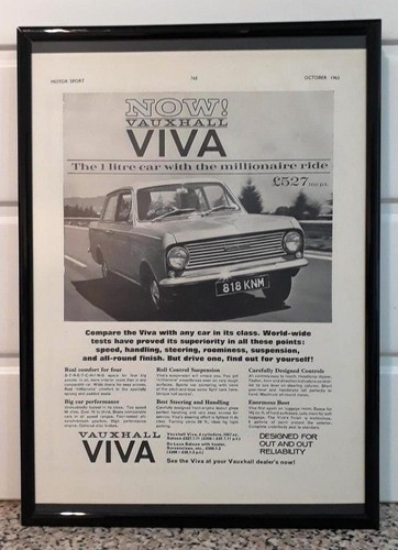 Framed original classic car - original, ad