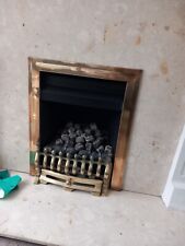 Wickes Gas Fire Not Used Much.J7 M6 Brass Finish.Rear Insert Size 56Hx40Wx25cmD.