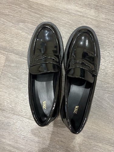 Zara patent finish loafers - patent,