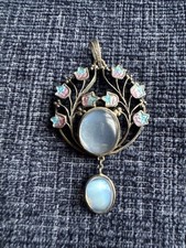 Antique Jessie m King For Liberty Arts N Crafts Silver Enamel Moonstone Pendant