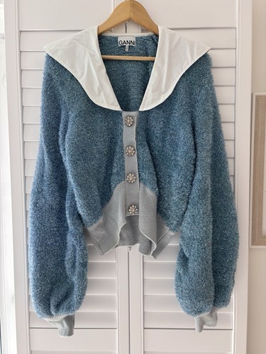 Ganni blue metallic - blue,