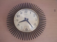 Vintage Timemaster Sunburst Wall Clock Retro with Metal Spokes Fully Working