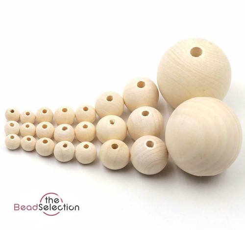 Natural round wooden beads - natural, 8mm