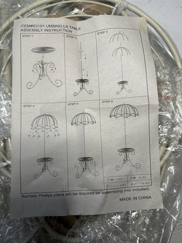 Vintage metal umbrella table - metal,