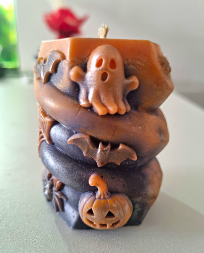 Halloween candle handmade - candle,