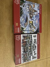 2 X Corner Piece 1000 Piece, Christmas Jigsaws. Complete.