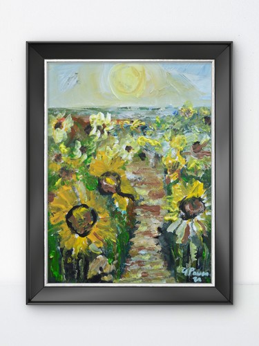 Original sunflower painting - original,