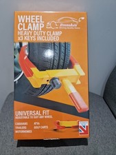 Heavy Duty Wheel Clamp X3 Keys Included Universal Fit - Caravans, Trailers etc