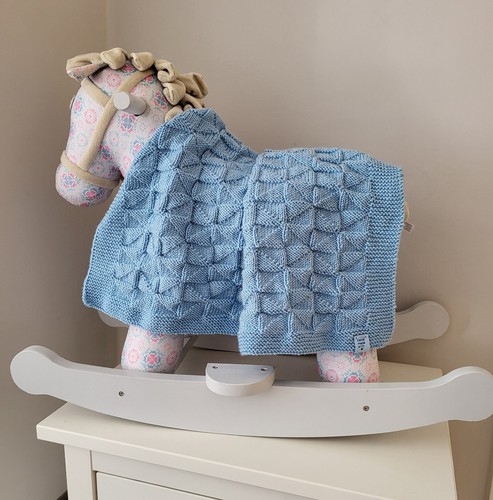 Hand knitted baby blanket - , in