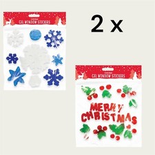 2CHRISTMAS GEL WINDOW STICKERS
